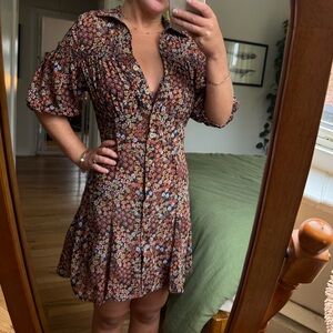 Free People Bonnie Dress in Black Floral